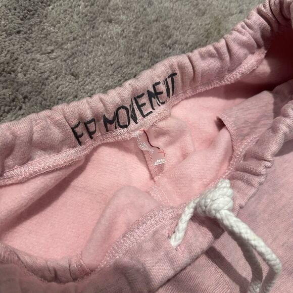 Free People For The Win Joggers Sweatpants XS High Rise Fleece Lined Candy Pink - Picture 6 of 8